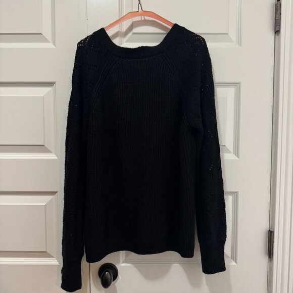 Black Knit Button-Up Cardigan – Women’s Size Large - Picture 3 of 3